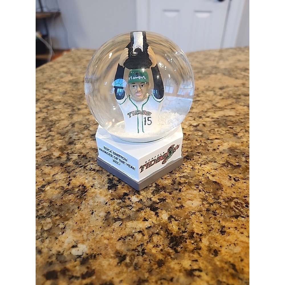 MiLB Baltimore Orioles Buck Britton Manager of Year Snow Globe Norfolk‎ Tides